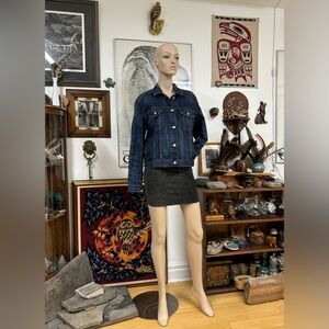 Dark Blue Distressed Denim Jacket